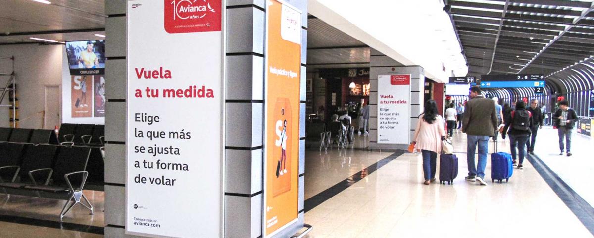 Publicidad en Aeropuertos de Marketmedios  con Avianca