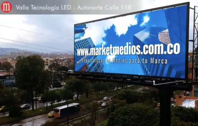 Valla led marketmedios Autopista Norte