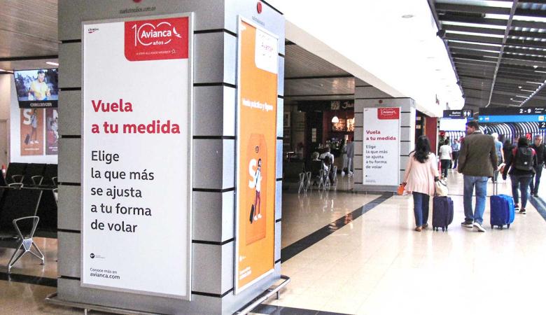 Publicidad exterior de Marketmedios en Aeropuertos de Avianca
