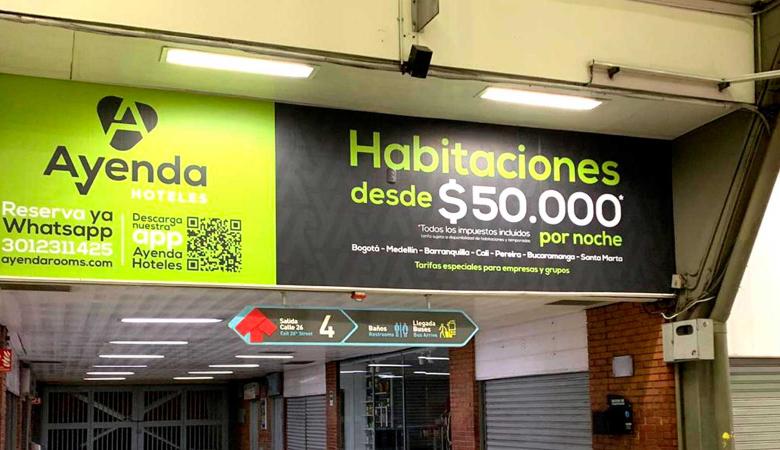 Ayenda Hoteles con Publicidad en Terminales de Transporte